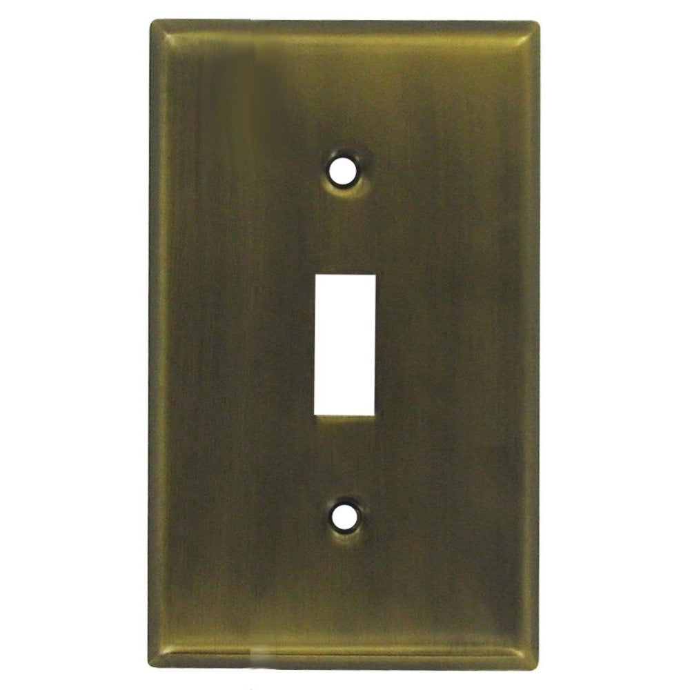 4 1/2 Inch Solid Brass Traditional Switch Plate (Antique Brass Finish) DELTANA