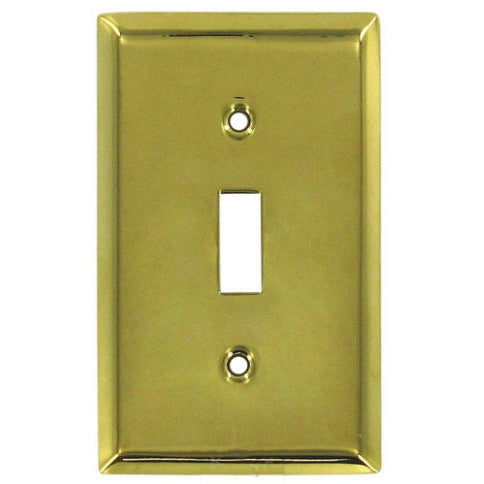 4 1/2 Inch Solid Brass Traditional Switch Plate (Polished Brass Finish) DELTANA