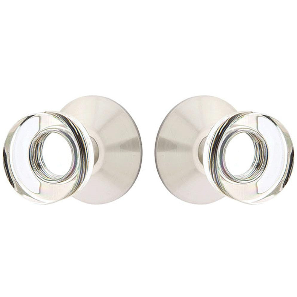 Modern Disc Crystal Door Knob Set With Modern Rosette (Several Finish Options) EMTEK