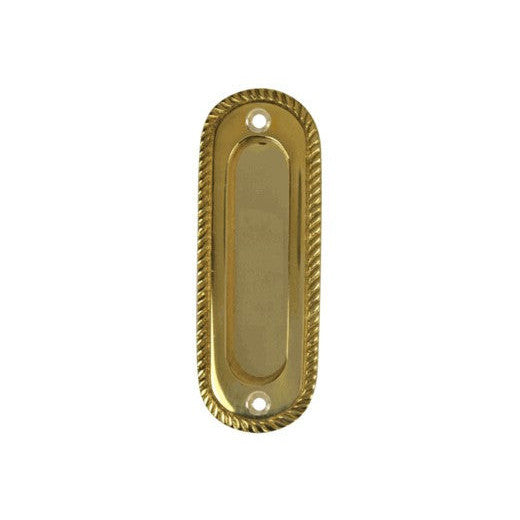 Oval Georgian Roped Solid Brass Pocket Door Pull (Several Finishes) COPPER MOUNTAIN HARDWARE