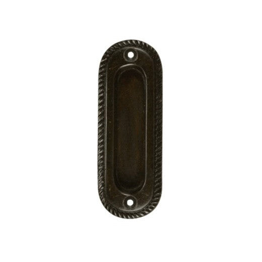 Oval Georgian Roped Solid Brass Pocket Door Pull (Several Finishes) COPPER MOUNTAIN HARDWARE