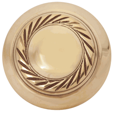 1 1/2 Inch Brass Round Knob with Georgian Roped Border (Lacquered Brass Finish) COPPER MOUNTAIN HARDWARE