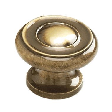 1 1/2 Inch Colonial Round Knob (Antique Brass Finish) SCHAUB