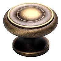 1 1/2 Inch Colonial Round Knob (Antique Light Brass Finish) SCHAUB