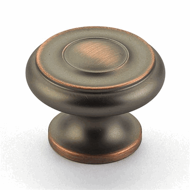 1 1/2 Inch Colonial Round Knob (Aurora Bronze Finish) SCHAUB