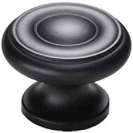 1 1/2 Inch Colonial Round Knob (Matte Black Finish) SCHAUB