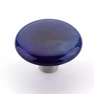 1 1/2 Inch Ice Sapphire Silk Round Knob (Stainless Steel Finish) SCHAUB