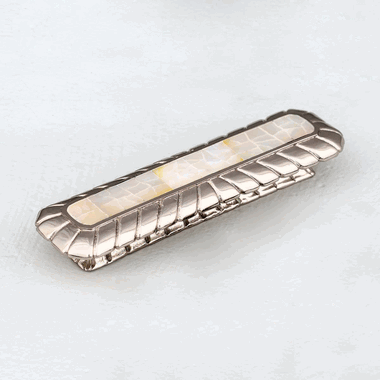 4 1/2 Inch (3 Inch c-c) Symphony Inlays Mother of Pearl Pull (Polished Nickel Finish) SCHAUB