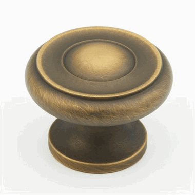 1 1/4 Inch Colonial Round Knob (Light Antique Brass Finish) SCHAUB