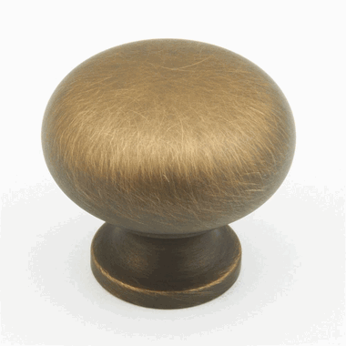 1 1/4 Inch Country Style Round Knob (Antique Light Brass Finish) SCHAUB