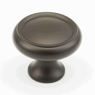 1 1/4 Inch Country Style Round Knob (Oil Rubbed Bronze Finish) SCHAUB