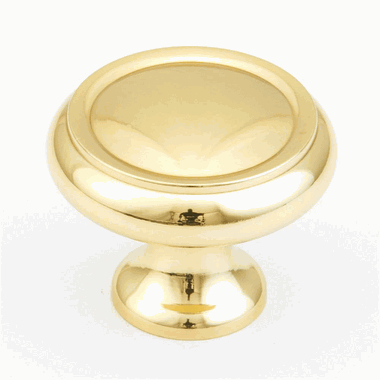 1 1/4 Inch Country Style Round Knob (Polished Brass Finish) SCHAUB