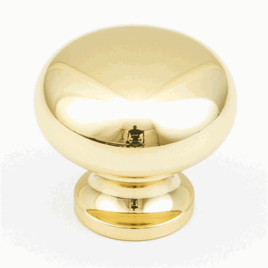 1 1/4 Inch Country Style Round Knob (Polished Brass Finish) SCHAUB