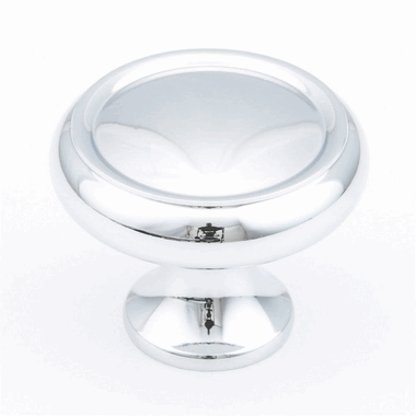 1 1/4 Inch Country Style Round Knob (Polished Chrome Finish) SCHAUB