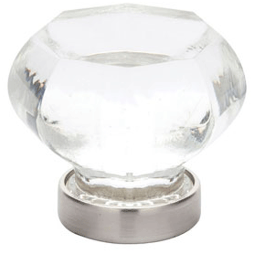 1 1/4 Inch Old Town Clear Cabinet Knob (Brushed Nickel Finish) EMTEK