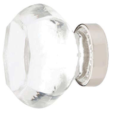 1 1/4 Inch Old Town Clear Cabinet Knob (Polished Nickel Finish) EMTEK