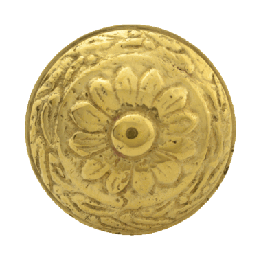 1 1/4 Inch Ornate Round Solid Brass Knob (Polished Brass Finish) COPPER MOUNTAIN HARDWARE