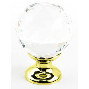 1 1/8 Inch Stargaze Crystal Round Cabinet Knob (Polished Brass Finish) SCHAUB