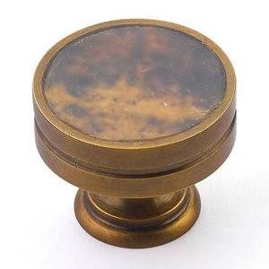 1 1/8 Inch Tiger Penshell Round Cabinet Knob (Estate Dover Finish) SCHAUB