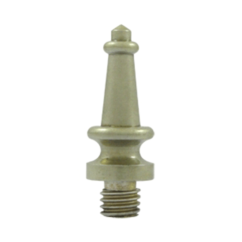 1 3/16 Inch Solid Brass Steeple Tip Hinge Finial (White Bronze Light Finish) DELTANA