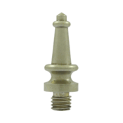 1 3/16 Inch Solid Brass Steeple Tip Hinge Finial (White Bronze Light Finish) DELTANA