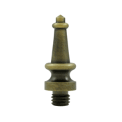 1 3/16 Inch Solid Brass Steeple Tip Door Finial (Antique Brass Finish) DELTANA