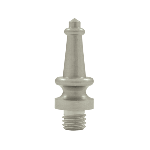 1 3/16 Inch Solid Brass Steeple Tip Door Finial Brushed Nickel Finish DELTANA