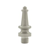 1 3/16 Inch Solid Brass Steeple Tip Door Finial Brushed Nickel Finish DELTANA