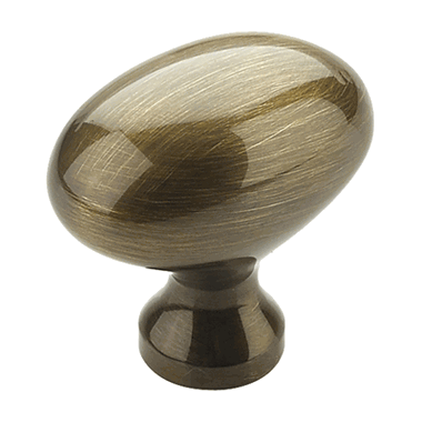 1 3/8 Inch Country Style Oval Knob (Antique Brass Finish) SCHAUB