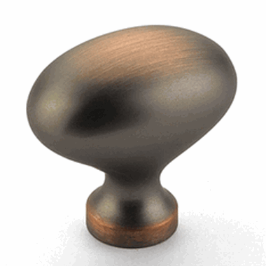 1 3/8 Inch Country Style Oval Knob (Aurora Bronze Finish) SCHAUB