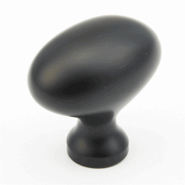 1 3/8 Inch Country Style Oval Knob (Matte Black Finish) SCHAUB