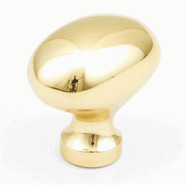 1 3/8 Inch Country Style Oval Knob (Polished Brass Finish) SCHAUB