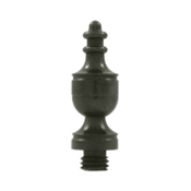 1 3/8 Inch Solid Brass Urn Tip Hinge Finial (White Bronze Dark Finish) DELTANA