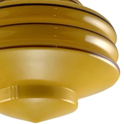 Orange Art Deco Glass Overhead Light Fixture (Polished Brass Finish) Copper Mountain Hardware