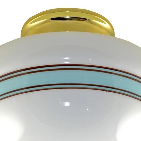 Striped Glass Overhead Light Fixture (Polished Brass Finish) Copper Mountain Hardware