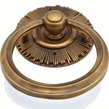 2 1/4 Inch Sunburst Cabinet Ring Pull with Back Plate (Estate Dover Finish) SCHAUB