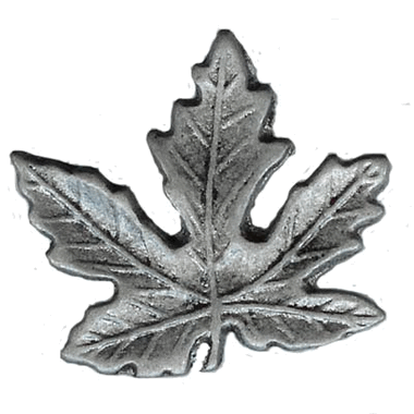 2 Inch Maple Leaf Metal Knob (Satin Pewter Finish) COPPER MOUNTAIN HARDWARE