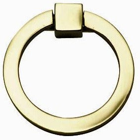 2 Inch Mission Style Solid Brass Drawer Ring Pull Hand Wrought (Polished Brass) COPPER MOUNTAIN HARDWARE