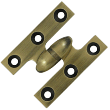 2 Inch x 1 1/2 Inch Solid Brass Olive Knuckle Hinge (Antique Brass) DELTANA