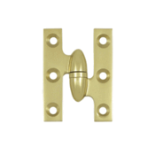 2 Inch x 1 1/2 Inch Solid Brass Olive Knuckle Hinge (Polished Brass) DELTANA