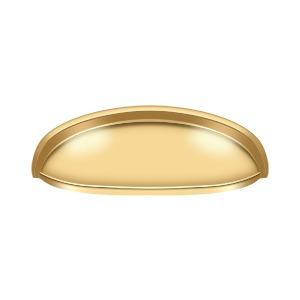 4 1/2 Inch Solid Brass Elongated Shell Cabinet & Furniture Cup Pull (Several Finishes Available) DELTANA