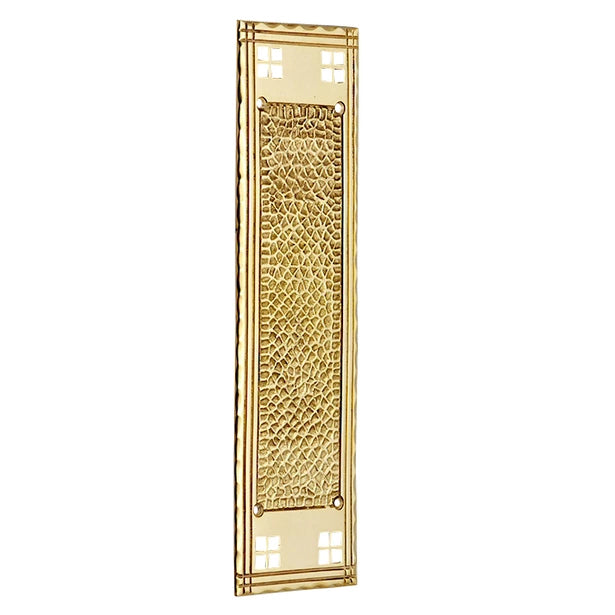 12 Inch Craftsman Style Push Plate (Polished Brass Finish) COPPER MOUNTAIN HARDWARE