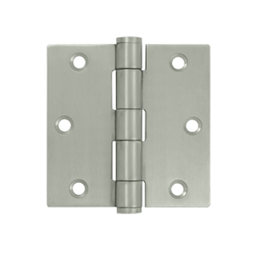 3 1/2 Inch x 3 1/2 Inch Stainless Steel Hinge (Brushed Finish) DELTANA