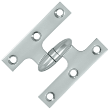 3 Inch x 2 1/2 Inch Solid Brass Olive Knuckle Hinge (Chrome Finish) DELTANA