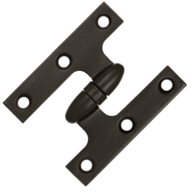 3 Inch x 2 1/2 Inch Solid Brass Olive Knuckle Hinge (Oil Rubbed Bronze Finish) DELTANA