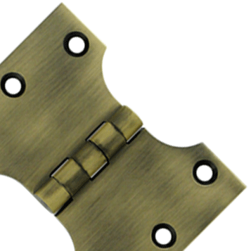 3 Inch x 4 Inch Solid Brass Parliament Hinge (Antique Brass Finish) DELTANA