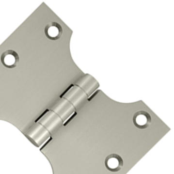 3 Inch x 4 Inch Solid Brass Parliament Hinge (Brushed Nickel Finish) DELTANA