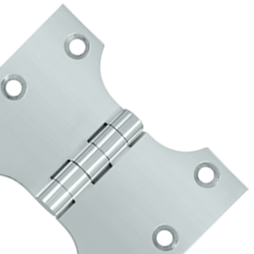 3 Inch x 4 Inch Solid Brass Parliament Hinge (Chrome Finish) DELTANA