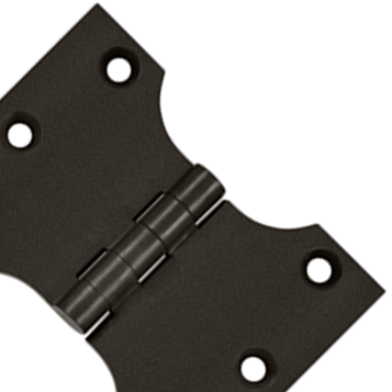 3 Inch x 4 Inch Solid Brass Parliament Hinge Oil Rubbed Bronze Finish DELTANA