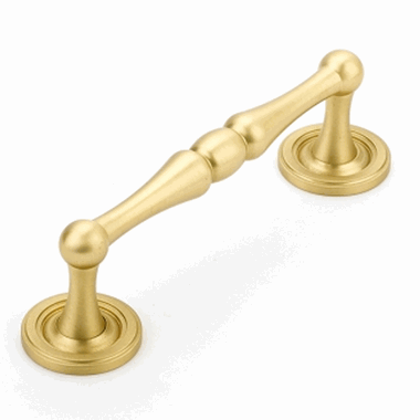 4 1/2 Inch (4 Inch c-c) Atherton Plain Pull (Satin Brass Finish) SCHAUB